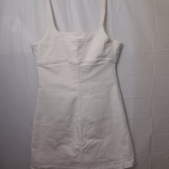 CALVIN KLEIN JEANS STRAPPY SIDE-ZIPPER DENIM DRESS - Picture 11 of 13